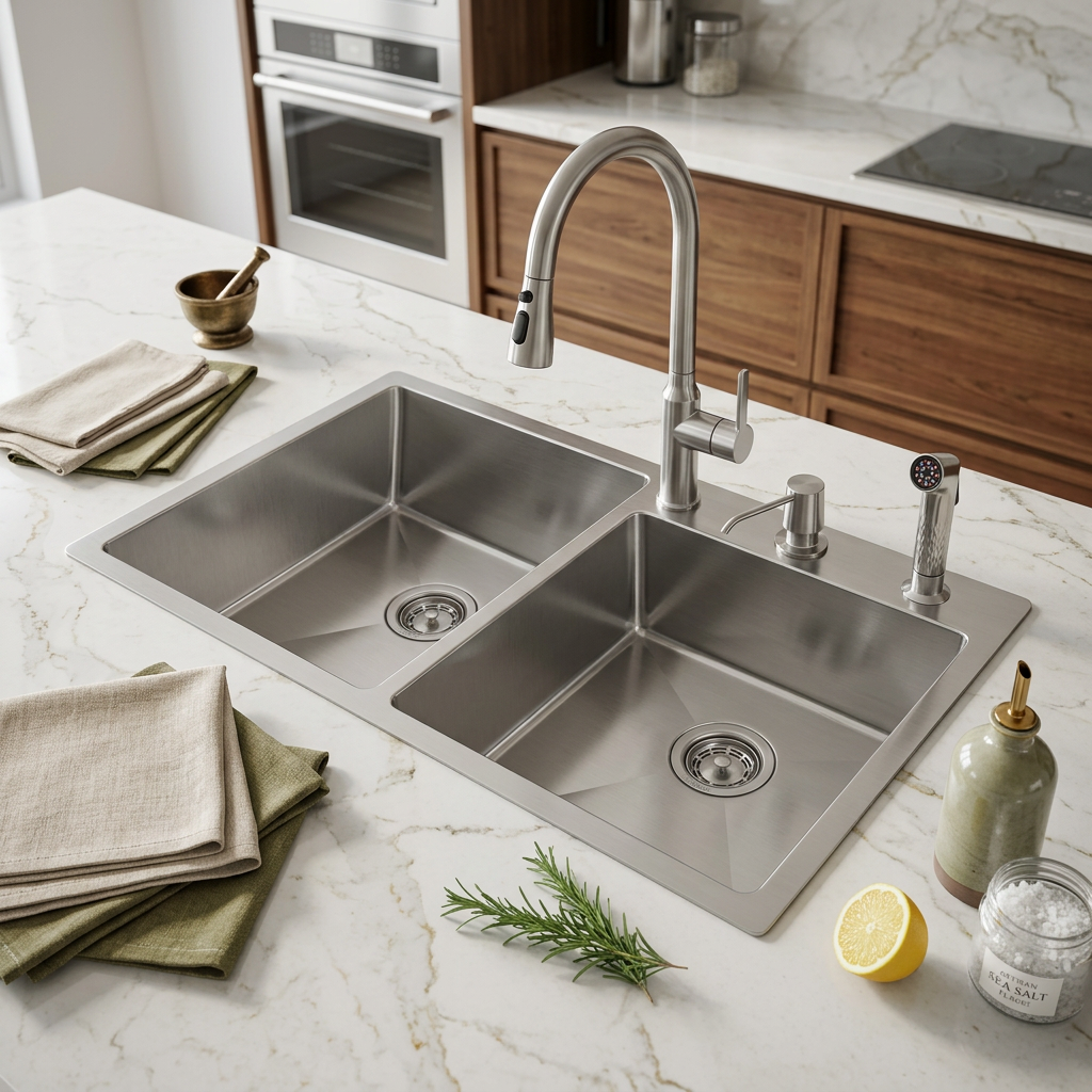 Stainless Steel Kitchen Sink (N02-809WA) thumbnail 3